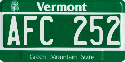 VT license plate AFC252