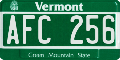 VT license plate AFC256