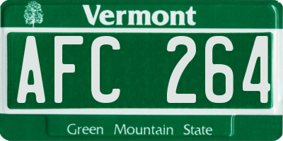 VT license plate AFC264