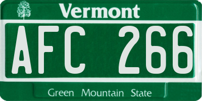 VT license plate AFC266
