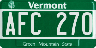 VT license plate AFC270