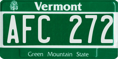 VT license plate AFC272
