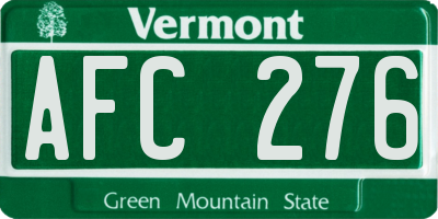 VT license plate AFC276