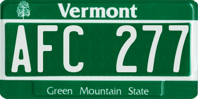 VT license plate AFC277