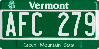 VT license plate AFC279