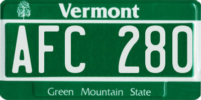 VT license plate AFC280