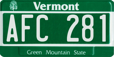 VT license plate AFC281