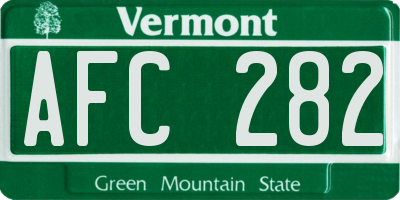 VT license plate AFC282