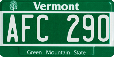 VT license plate AFC290