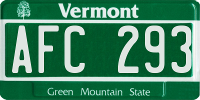 VT license plate AFC293