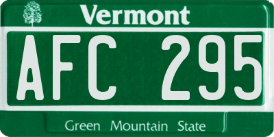 VT license plate AFC295