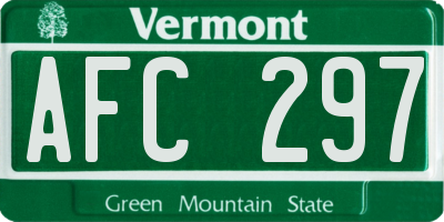 VT license plate AFC297