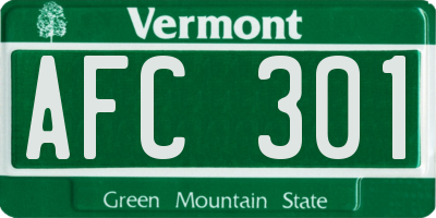 VT license plate AFC301