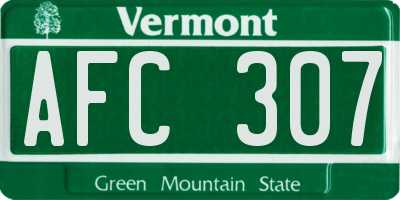 VT license plate AFC307