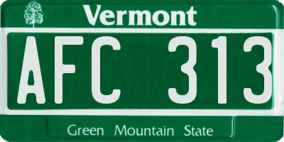 VT license plate AFC313