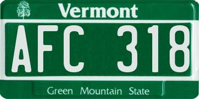 VT license plate AFC318