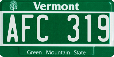 VT license plate AFC319
