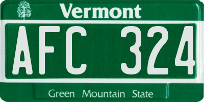 VT license plate AFC324