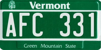 VT license plate AFC331