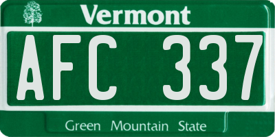 VT license plate AFC337