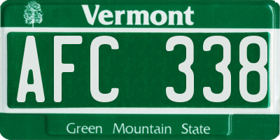 VT license plate AFC338