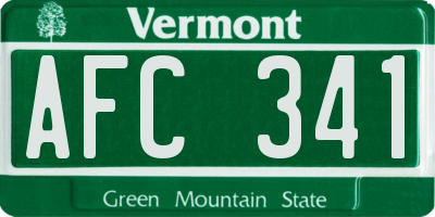 VT license plate AFC341