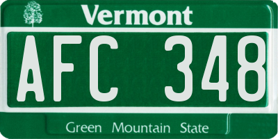 VT license plate AFC348