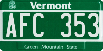 VT license plate AFC353