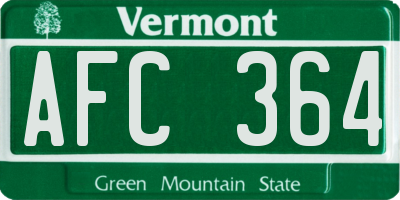 VT license plate AFC364