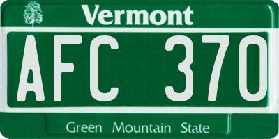 VT license plate AFC370