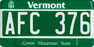 VT license plate AFC376