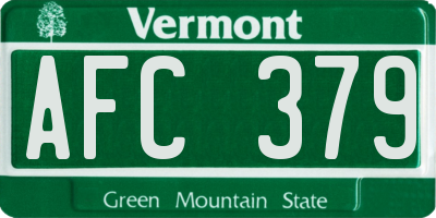 VT license plate AFC379