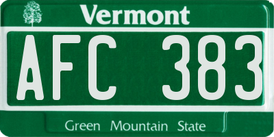 VT license plate AFC383