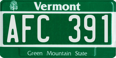VT license plate AFC391