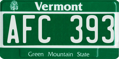VT license plate AFC393