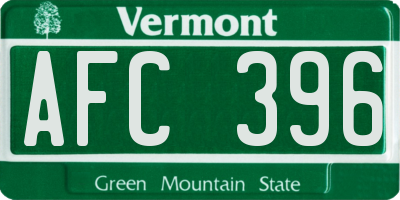 VT license plate AFC396