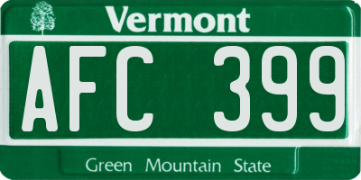 VT license plate AFC399