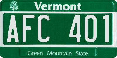 VT license plate AFC401