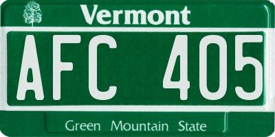 VT license plate AFC405