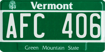 VT license plate AFC406