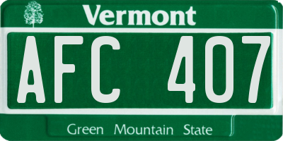 VT license plate AFC407