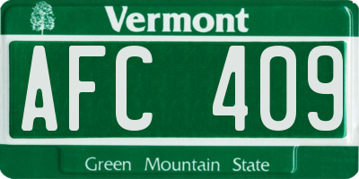 VT license plate AFC409