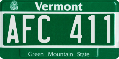 VT license plate AFC411