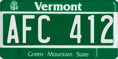 VT license plate AFC412