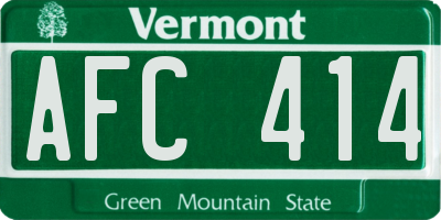 VT license plate AFC414