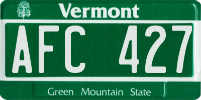 VT license plate AFC427