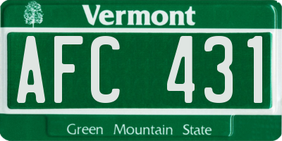 VT license plate AFC431