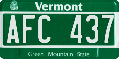VT license plate AFC437