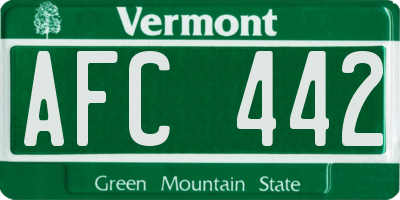 VT license plate AFC442
