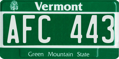 VT license plate AFC443
